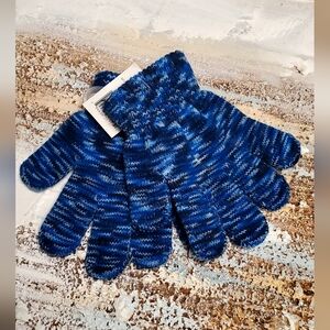 Blue Knitted Toddler Soft Gloves